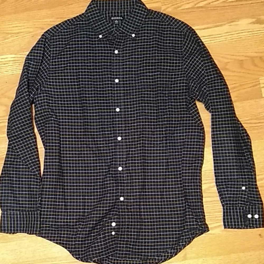 Men's ls medium plaid collared shirt